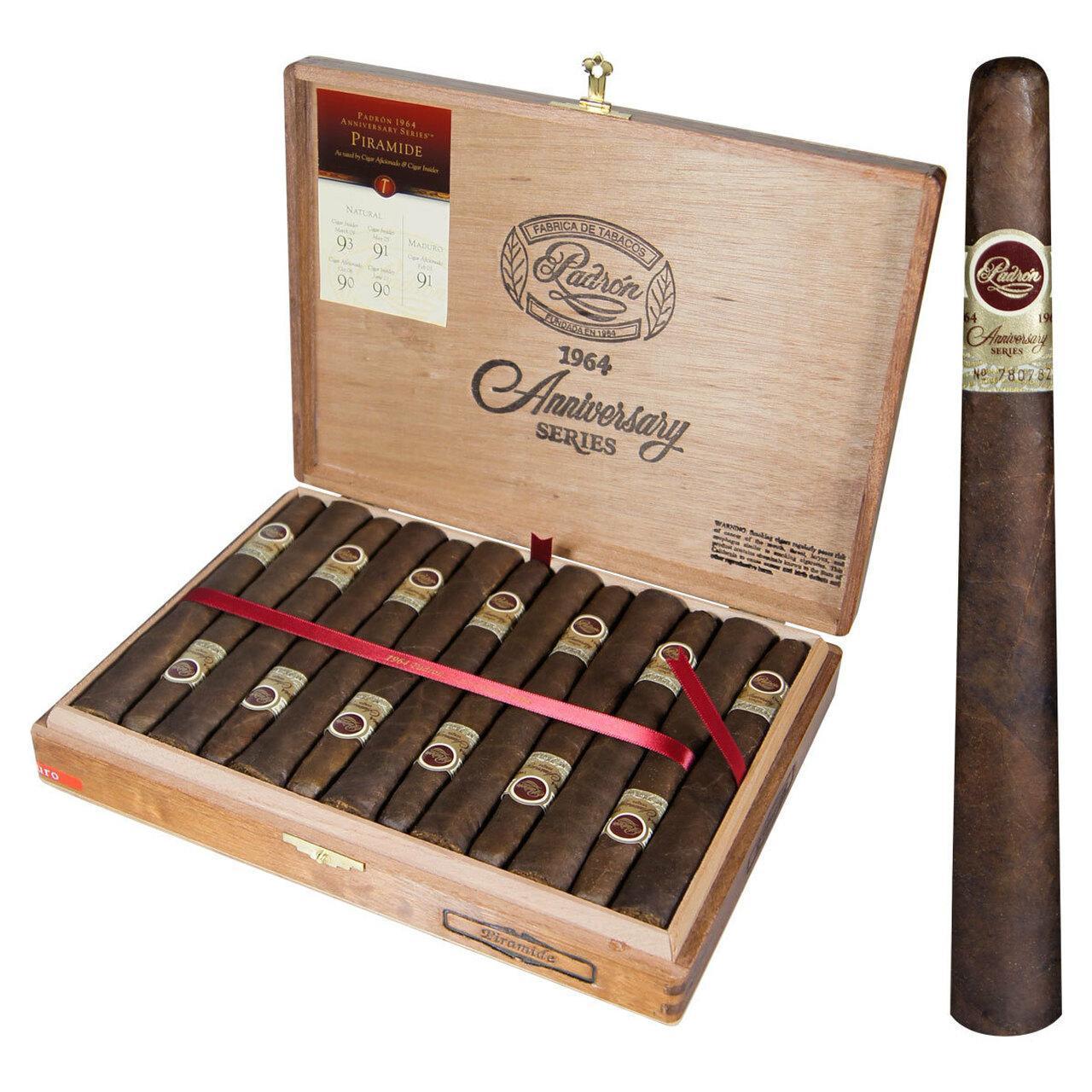 Padron-Piramide-Maduro-1200__62299.1331916145.1280.1280__94820.1563382818.jpg Padr?n 1964 Anniversary - Pyramide Maduro - 6.875 x 52 - Box of 25 - Image 1
